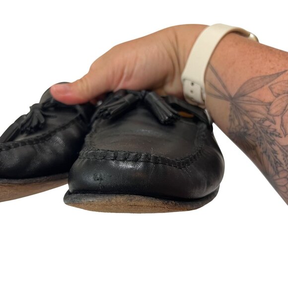 40% off! Allen Edmonds shoes men's 9 black leather Urbino tassel loafers slip on - Picture 6 of 13
